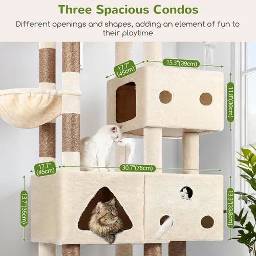 Miniatura 4 de Globlazer Torre para gatos extra grande, árbol para gatos de 81 pulgadas de alto para gatos grandes, 20 libras, torre de rascador para gatos adultos