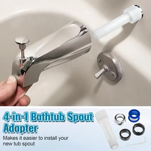 Miniatura 7 de Dreyoo Adaptador de boquilla de bañera cuatro en uno, adaptador de grifo de bañera roscado para cobre