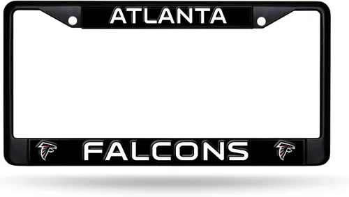 Miniatura 16 de Rico Industries Marco cromado negro primario de fútbol americano de la NFL con inserciones de plástico de 12" x 6" accesorio para automóvil/camión