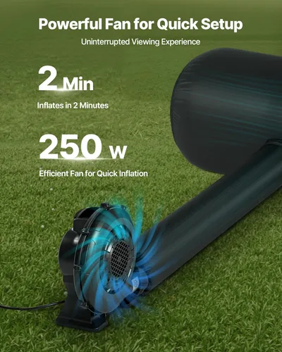 Miniatura 3 de VEVOR Pantalla de proyector inflable de 20 pies, pantalla de cine inflable para exteriores con soplador de aire de 250 W, pantalla de proyección