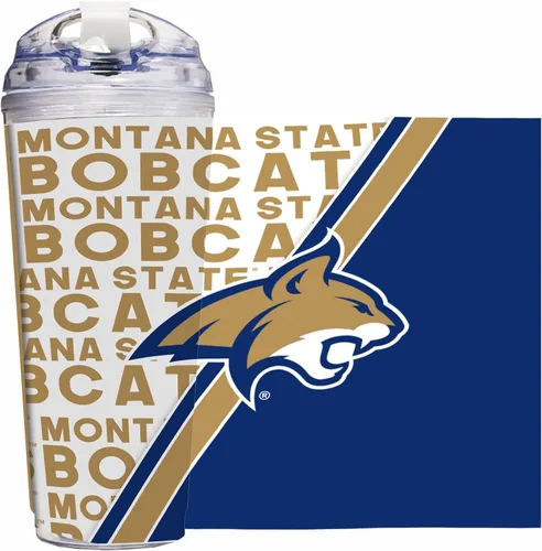 Miniatura 101 de Rico Industries Taza acrílica NCAA estándar de 24 onzas con tapa con bisagra, taza de doble pared oficialmente licenciada con pajita