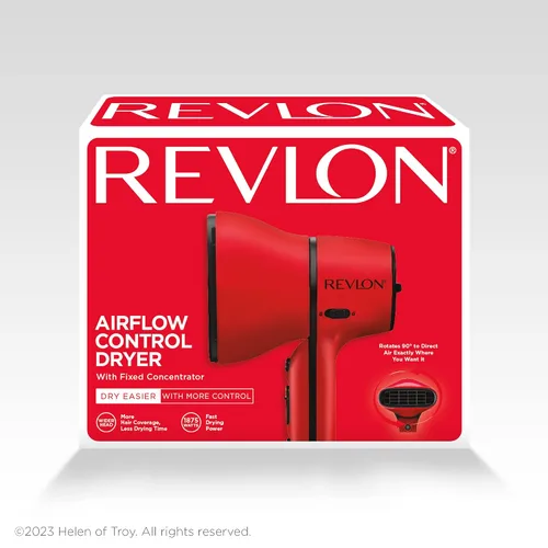 Miniatura 6 de REVLON Secador de pelo con control de flujo de aire con difusor, cabezal de secadora de 1875 W gira 90° para control total, cabezal más ancho
