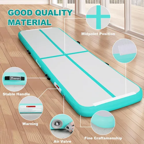 Miniatura 3 de FBSPORT - Colchonetas inflables de entrenamiento de 4 u 8 pulgadas de grosor, pistas de gimnasia para uso en el hogar, animadoras, yoga
