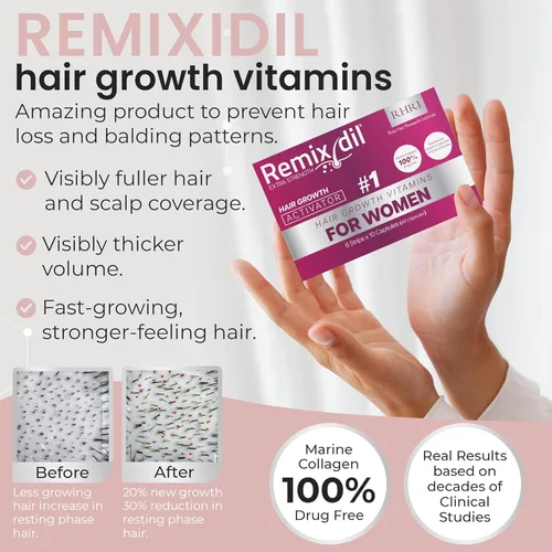 Miniatura 3 de Vitaminas para el Crecimiento del Cabello Suplementos para el Crecimiento del Cabello para Mujeres Apoya el Grosor y la Fuerza Ayuda a Reducir