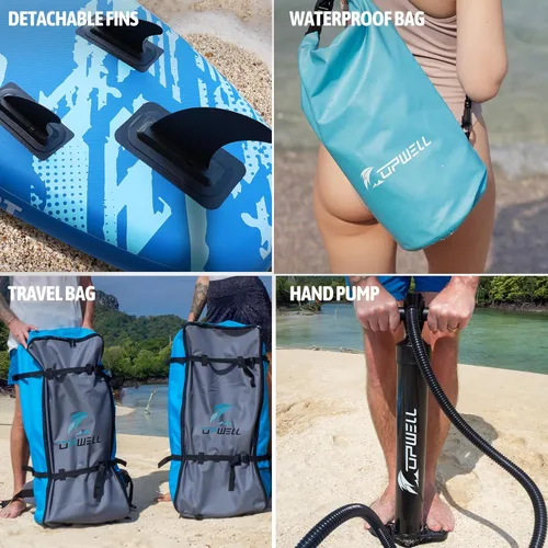 Miniatura 3 de UPWELL 11’6”/11'2”/11'/10'8”/10'6”/10'2” Inflatable Stand Up Paddle Board with sup Accessories Including Backpack, Repairing Kits, Non-Slip Deck