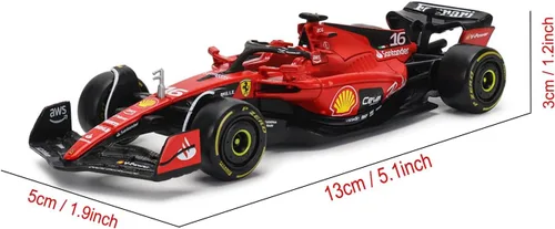 Miniatura 5 de HTLNUZD 2023 1/43 SF23 #16 Coche de carreras de aleación para Scuderia Ferrari 1:43 SF23 Leclerc Signature Die Cast Adultos Modelo Coche Exhibición