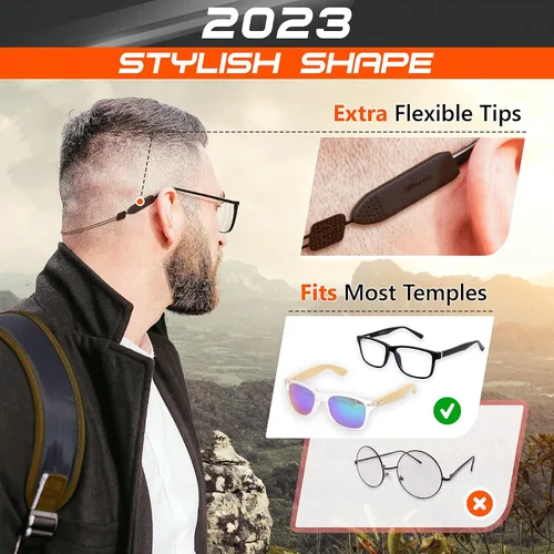 Miniatura 2 de SIGONNA Correa de gafas de sol con cable para hombre, cordón de cristal para mujer, 2 cordones