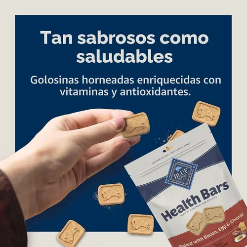 Miniatura 7 de Blue Buffalo Health Bars - Galletas crujientes de tocino, huevo y queso para perros, horneadas al horno con tocino real e ingredientes naturales