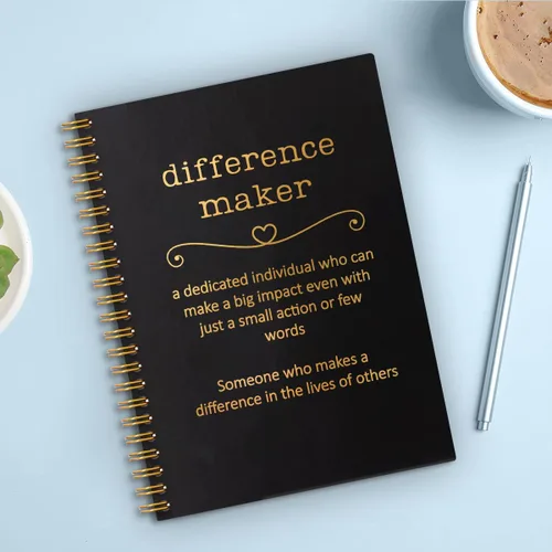 Miniatura 4 de Difference Maker - Cuadernos de tapa dura de 160 páginas en blanco con espiral, regalo de agradecimiento para empleados, regalo de agradecimiento