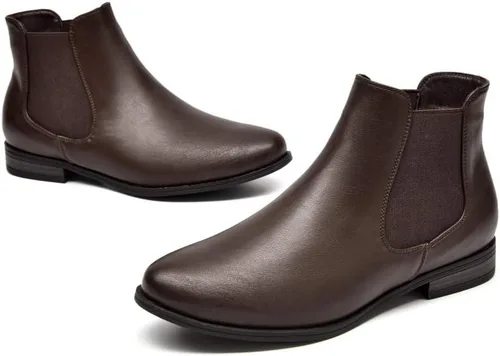 Miniatura 5 de VJH confort Botín Chelsea elástico para mujer, con punta redonda de almendra occidental, tacón bajo