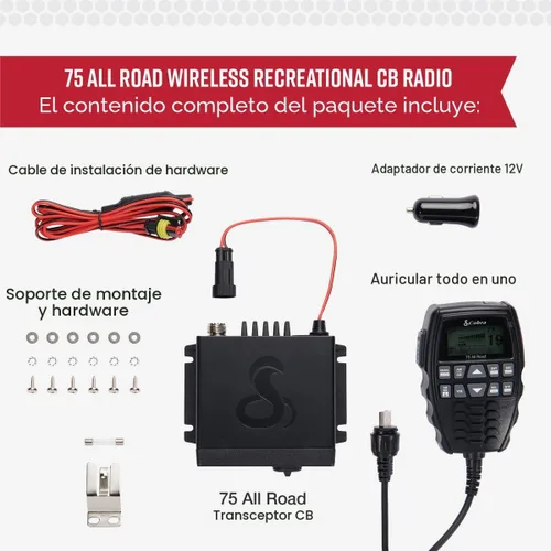 Miniatura 5 de Cobra 75 All Road Radio CB Inalámbrica - Modo Dual AM/FM, 40 Canales Completos, Conectividad Bluetooth, Cancelación Digital de Ruido, Resistente al