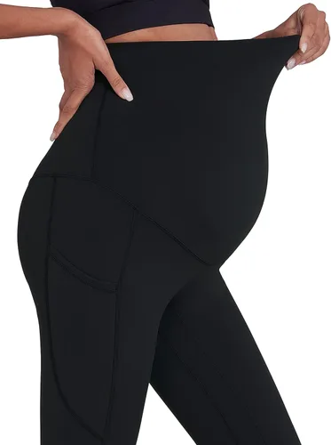 Miniatura 5 de Enerful Leggings de entrenamiento de maternidad para mujer, sobre el vientre, ropa activa, atléticos, suaves, pantalones de yoga con bolsillos