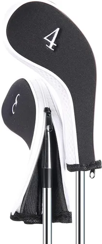 Miniatura 3 de Neopreno Cremallera Golf Club Hierro Cabeza Cubiertas Hierro Cubiertas 10pcs/Set Negro&blanco