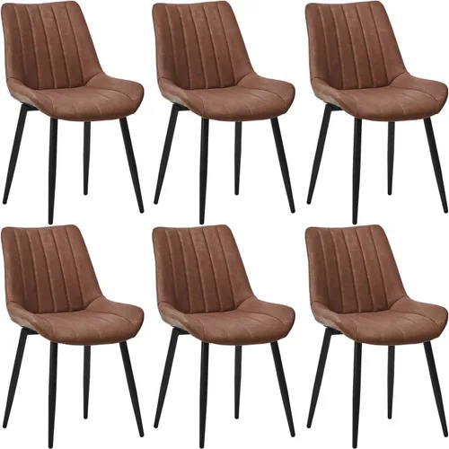 Miniatura 18 de CLIPOP Juego de 2 sillas de comedor, sillas de comedor de piel sintética con asiento tapizado, cojín cómodo con respaldo alto, patas de metal, silla