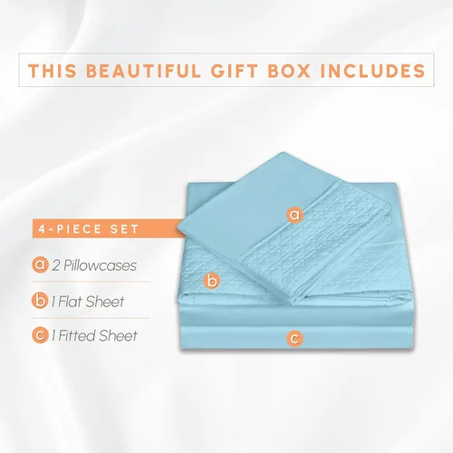 Miniatura 3 de Elegant Comfort Lujoso juego de sábanas acolchadas de 4 piezas, caja de regalo, calidad egipcia de 1500 hilos, suave, resistente a las arrugas