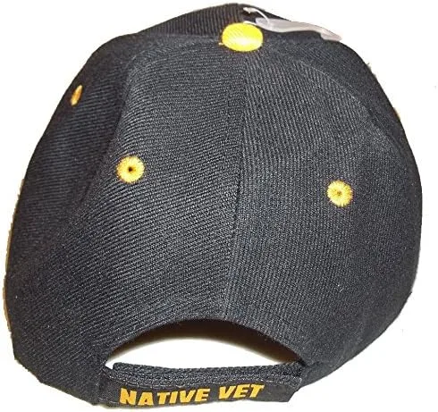 Miniatura 4 de Gorra de béisbol con diseño de veterano nativo ajustable para veteranos