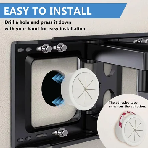 Miniatura 7 de ROOWINTOO Kit de gestión de cables para TV, ocultador de cables de pared para TV, incluye 2 pases y accesorio para taladro de sierra de agujero