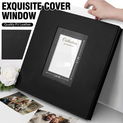 Miniatura 3 de Álbum de fotos 4x6 600 fotos, funda de piel de gran capacidad extra, contiene 600 imágenes horizontales y verticales de 4x6, regalo conmemorativo
