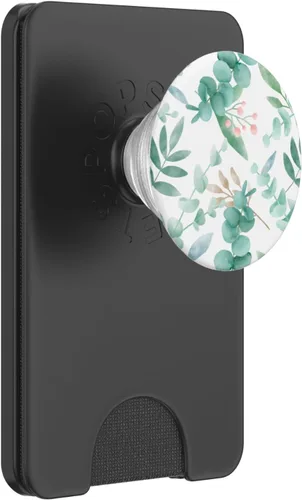 Miniatura 8 de Hojas de ramas florales de acuarela de eucalipto con flor verde PopSockets intercambiables PopGrip