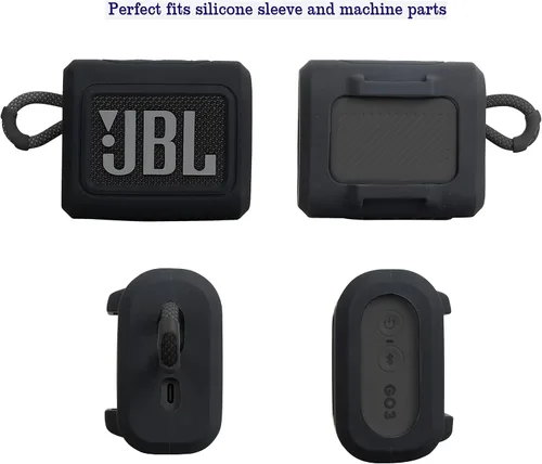 Miniatura 3 de Hermitshell Funda rígida de viaje para altavoz Bluetooth portátil JBL Go 3 / Go 4 (carbón, funda de silicona)