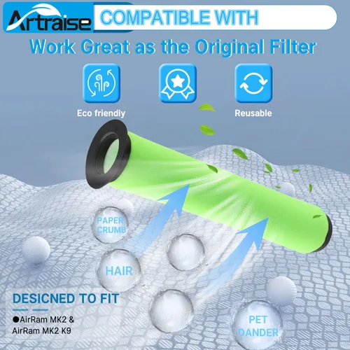Miniatura 3 de Artraise Filtro Air Ram de repuesto para Bissell AirRam 1984 Filtro de piezas de vacío inalámbrico 2144 21448 19841 19844, AirRAM para filtros Gtech