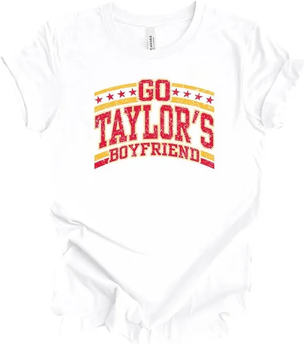 Camiseta de manga corta para mujer, diseño con texto en inglés "Go Taylor's Boyfriend", estilo vintage, de fútbol Kelce, con gráfico