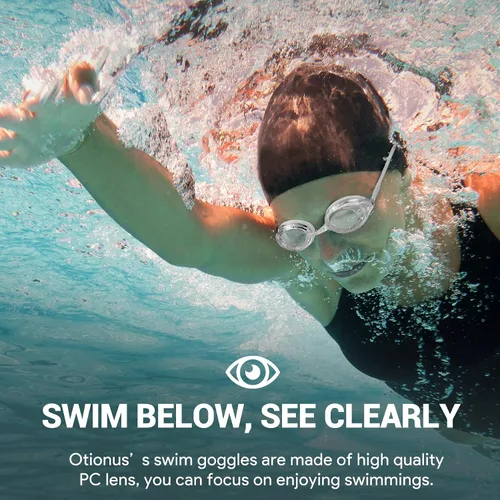 Miniatura 5 de Swim Goggles for Adult Men Women Youth, Bungee Strap Swimming Goggles No Hair Pulling Mirrored/Clear Lens Goggles 06-transparente
