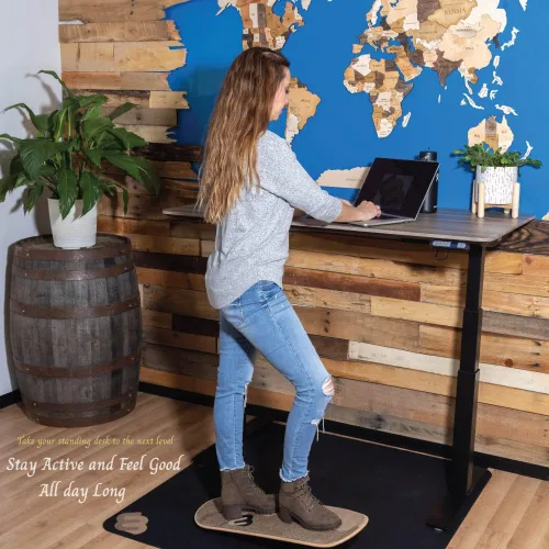 Miniatura 7 de Whirly Board - Tabla de equilibrio amplia para escritorio de pie - Tabla de equilibrio antifatiga para escritorios de pie Cinta de agarre de goma