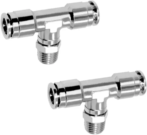 Beduan Push to Connect Tube Fitting Union Tee, cobre niquelado tubo de 1/4 "OD x 1/4" NPT rosca macho en forma de unión adaptador de montaje