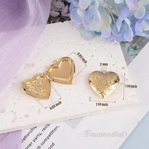 Miniatura 2 de Framendino, Colgantes con marco de fotos de corazón para hacer joyas
