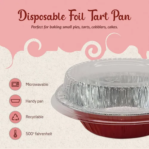 KitchenDance - Mini moldes para tartas con tapas, sartenes prémium de 5 pulgadas para hornear pasteles, tartas, pasteleros y pasteles, esenciales