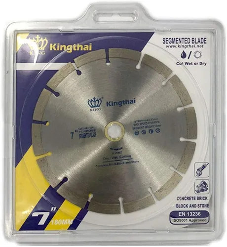 Miniatura 5 de Kingthai Hoja de sierra de diamante de hormigón de corte segmentado húmedo y seco de 9 pulgadas para mampostería con eje de 7/8-5/8 pulgadas