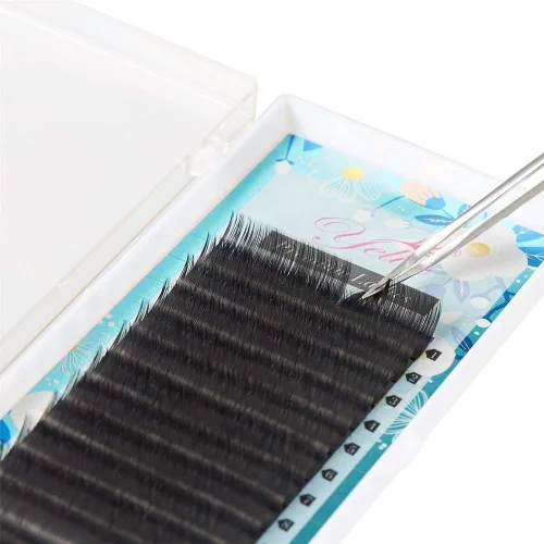 Miniatura 8 de Extensiones de pestañas individuales sedosas mate, suaves y naturales, pestañas de visón falso, rizo D, 0.003 in de grosor, 100% hechas a mano D Curl