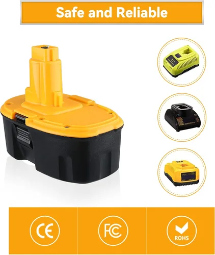 Miniatura 5 de Paquete de 2 baterías de repuesto de 4800 mAh DC9096 para Dewalt 18 V batería NI-MH DC9099 DC9098 DW9099 DW9098