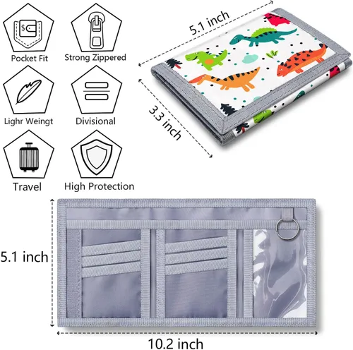 Miniatura 5 de ARTIST'S DREAM Billetera para niños y niñas, billetera triple plegable para niños de 4 a 18 años, cartera para niños con bolsillo para monedas