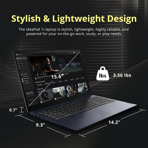 Miniatura 8 de Lenovo IdeaPad 1i - Laptop con pantalla táctil FHD de 15.6 pulgadas, Intel i5-1335U, 8 GB de RAM, 416 GB de almacenamiento