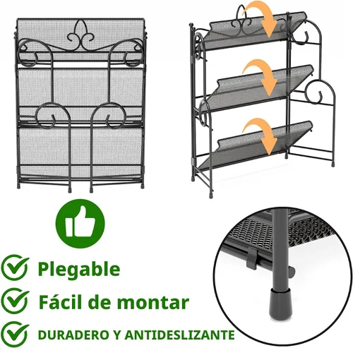 Miniatura 5 de YIUKEA Organizador de baño para encimera, organizador de especias de 3 niveles, organización de mostrador y almacenamiento para baño, cocina