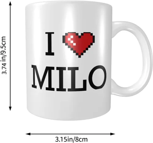 Miniatura 2 de Taza de café gruesa con texto en inglés "I Love Milo", regalo para mamá