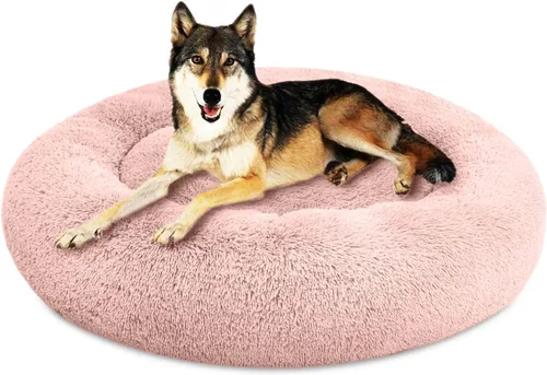 Miniatura 35 de SAVFOX Camas calmantes de felpa para perros, cama de perro de dona para perros pequeños, tamaño mediano, grande y extragrande, cómoda cama para Beige
