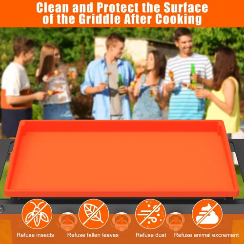 Miniatura 2 de Tapete de silicona para plancha Blackstone - 28 pulgadas, cobertura completa resistente de grado alimenticio, tapete protector para parrilla