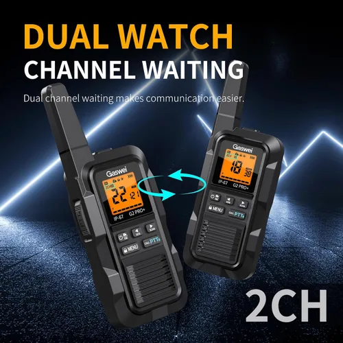 Miniatura 3 de Gaswei G2pro+ Walkie Talkies de Servicio Pesado para Adultos, Radios Bidireccionales Recargables de Largo Alcance de 2 Vatios, Clima NOAA, Radio FM