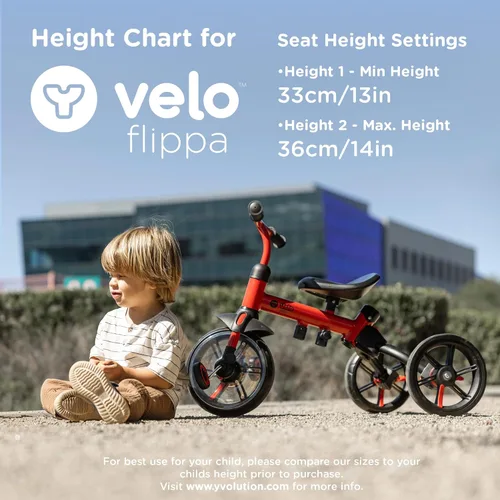 Miniatura 8 de Yvolution Y Velo Flippa - Triciclo convertible a bicicleta de balance 4 en 1 para pequeños de 2 a 5 años Rojo