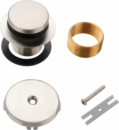 Miniatura 11 de WELLUP - Kit de conversión de drenaje de bañera con punta de bronce, kit de ajuste de drenaje de bañera con placa frontal de desbordamiento de dos