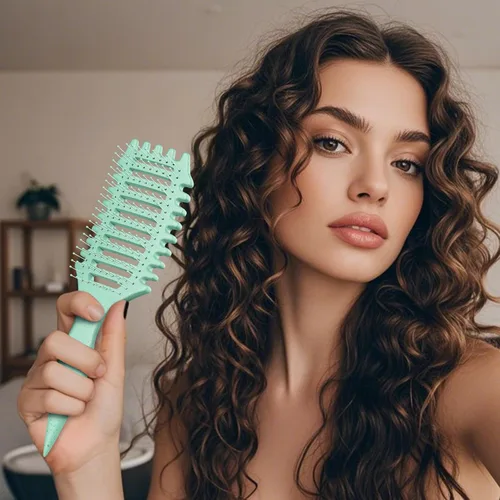 Miniatura 8 de Cepillo de pelo rizado para mujeres y hombres, cepillo 4 en 1 para definir y desenredar rizos - Cepillos antiencrespamiento antiestáticos