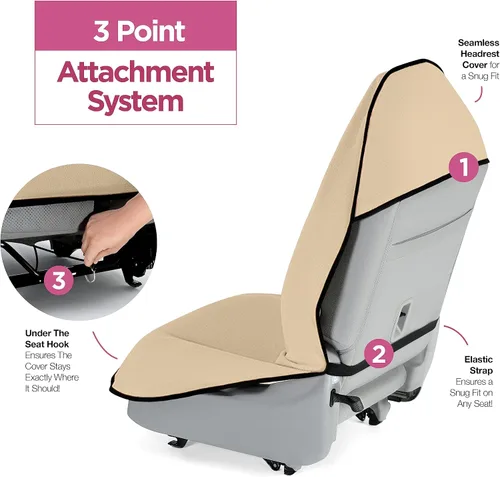 Miniatura 2 de lebogner Funda impermeable para asiento de automóvil que suda para después del gimnasio, correr, nadar, playa y senderismo, ajuste universal