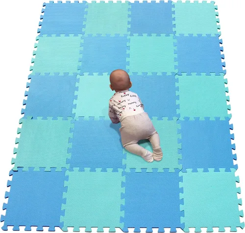 Miniatura 13 de YIMINYUER Alfombra de juego para bebé, 20 piezas de rompecabezas de espuma EVA suave para ejercicio y yoga, alfombrilla no tóxica portátil para sala