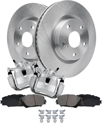 Miniatura 35 de Detroit Axle - Kit de frenos delanteros para Honda Civic 1999-2005 EL 2010-14 Insight Rotores de freno de disco Pastillas de freno de cerámica 1999