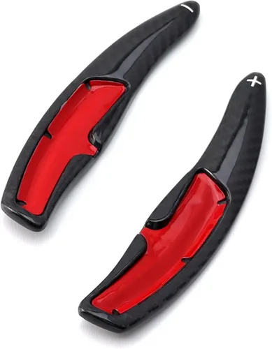 Miniatura 7 de iJDMTOY Extensiones de paleta grandes de fibra de carbono auténtica, color negro brillante, compatibles con Porsche Cayenne Macan Panamera 911