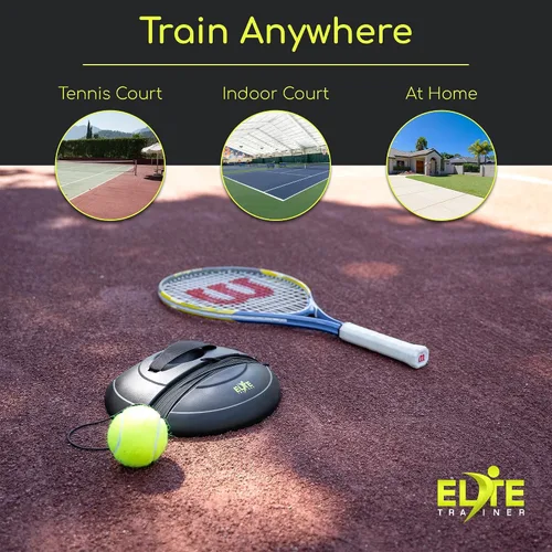 Miniatura 4 de Juego de pelotas de rebote de tenis Base de potencia resistente, no requiere relleno Tres pelotas de tenis, cuerda elástica larga y bolsa