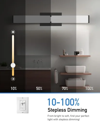 Miniatura 4 de Moderna lámpara de baño sobre espejo de 16 pulgadas (15.75 pulgadas), 20 W, 2000 lúmenes, luz de tocador de baño regulable, barra de luz LED